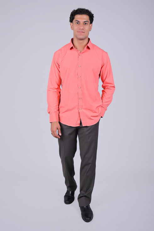 Veshbhoshaa Bluebird Flamingo Pink Men'S Office Shirt